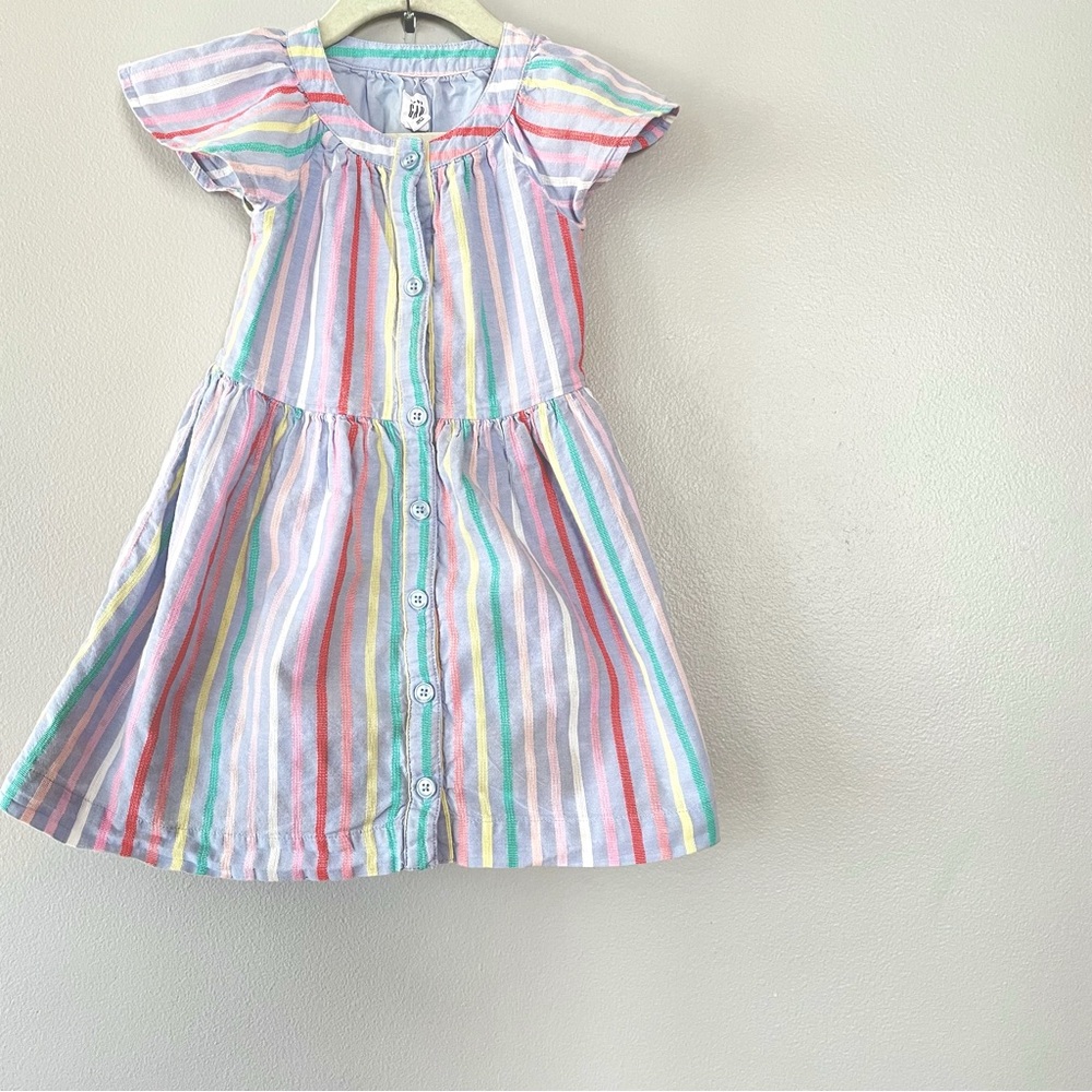 Gap sz 4 cotton lined striped button down dress